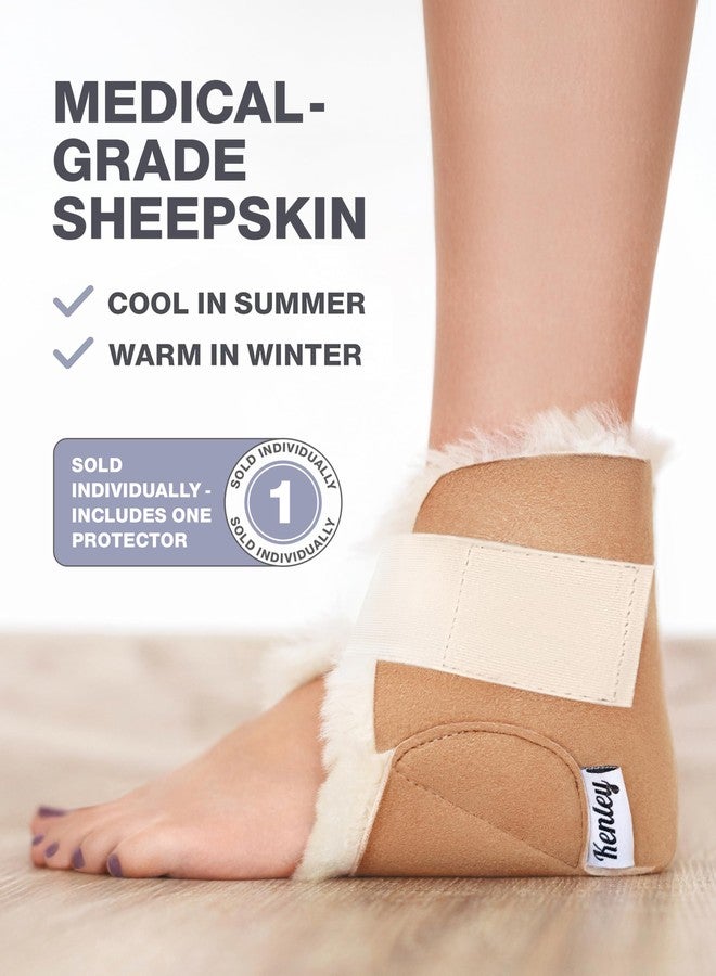 Kenley Heel Protectors for Pressure Sores - 100% Medical Sheepskin - Heel Protectors for Bed Sores - Includes ONE (1) Protector - Soft Lambs Wool Foot Pillow - Cushion Pads for Ulcer Sore Prevention (1, Large) - Image 3